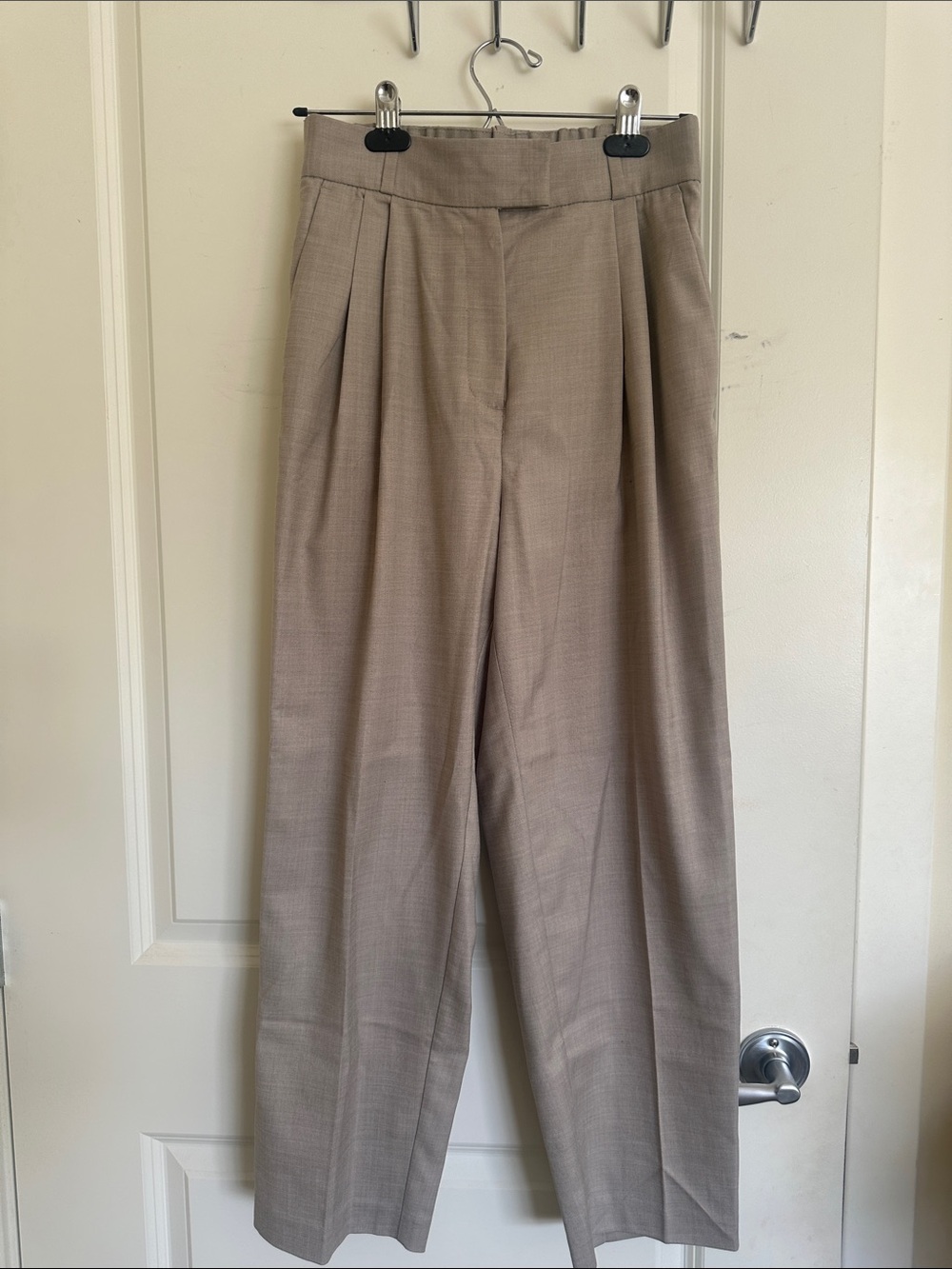 Classic Pleated Dress Pants in Taupe